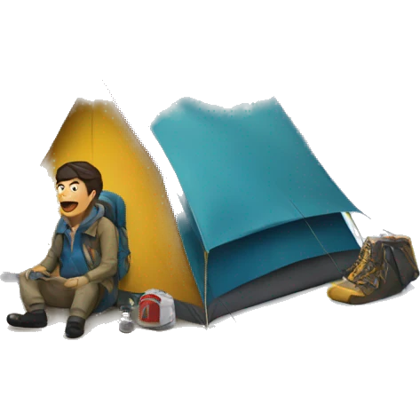 camping in snow mountain emoji