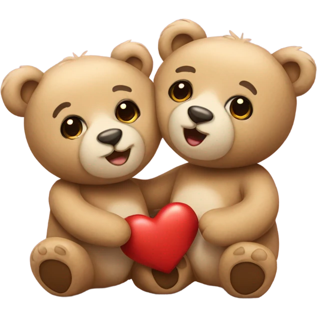 two teddy bears in love emoji