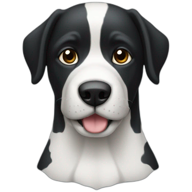 perro de agua muy grande negro y blanco emoji