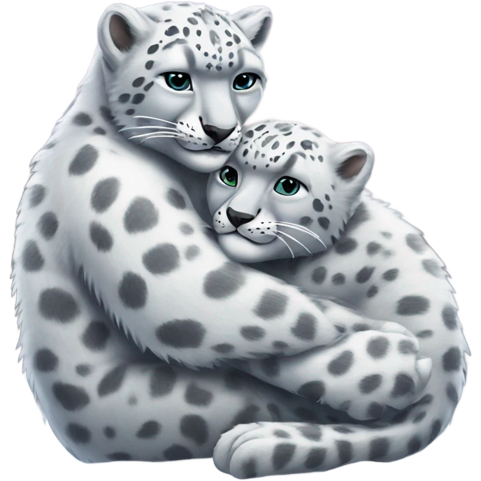 Snow leopard and Bear Hugging emoji