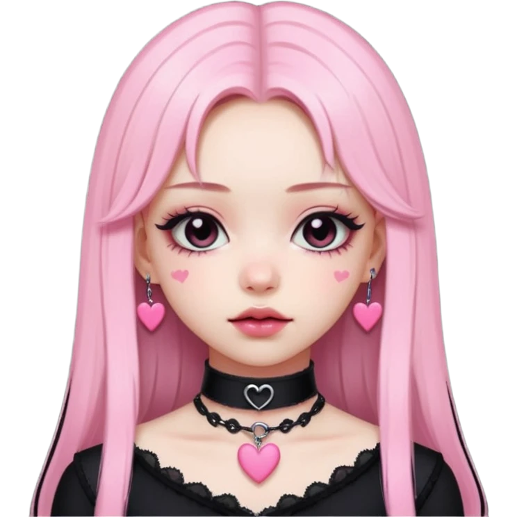 BLACKPINK-inspired gothic clothes ,  hearts, black and pink, cute,  emoji