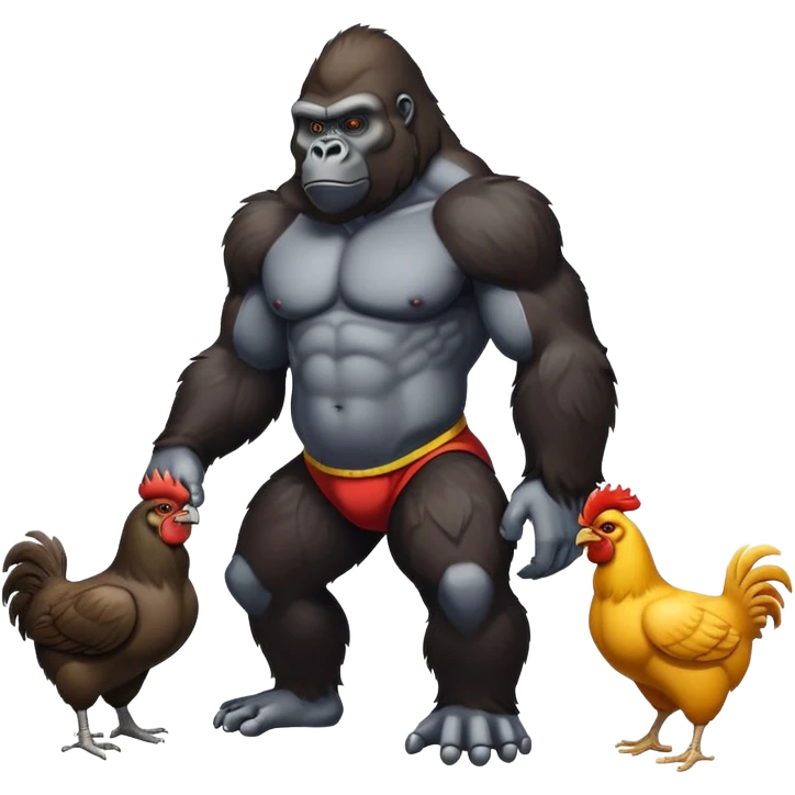 Gorilla with chickens emoji