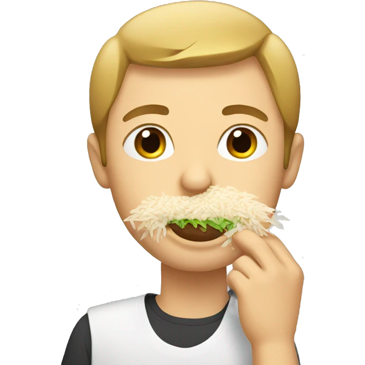 Man eating rice emoji