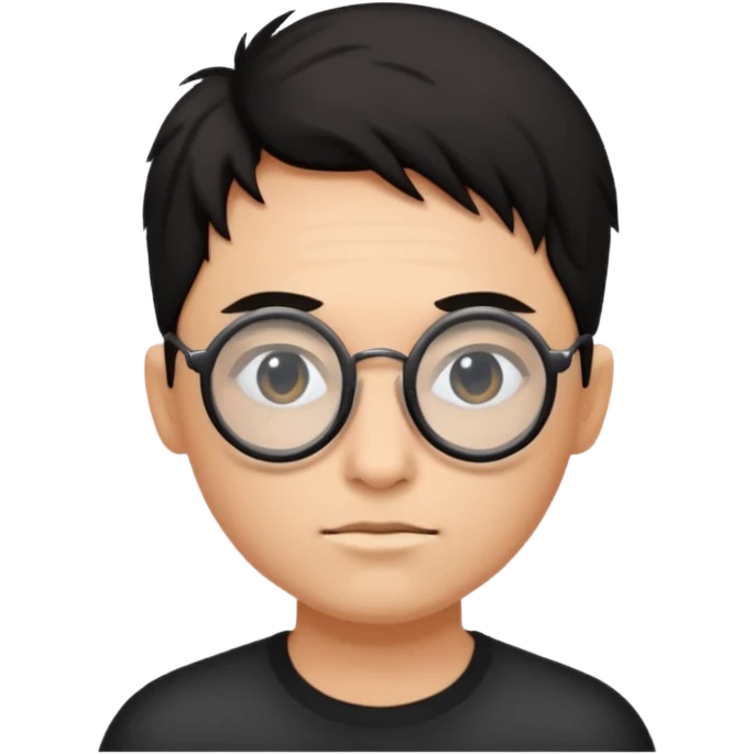 Only Circle black glasses with a scar without face  emoji