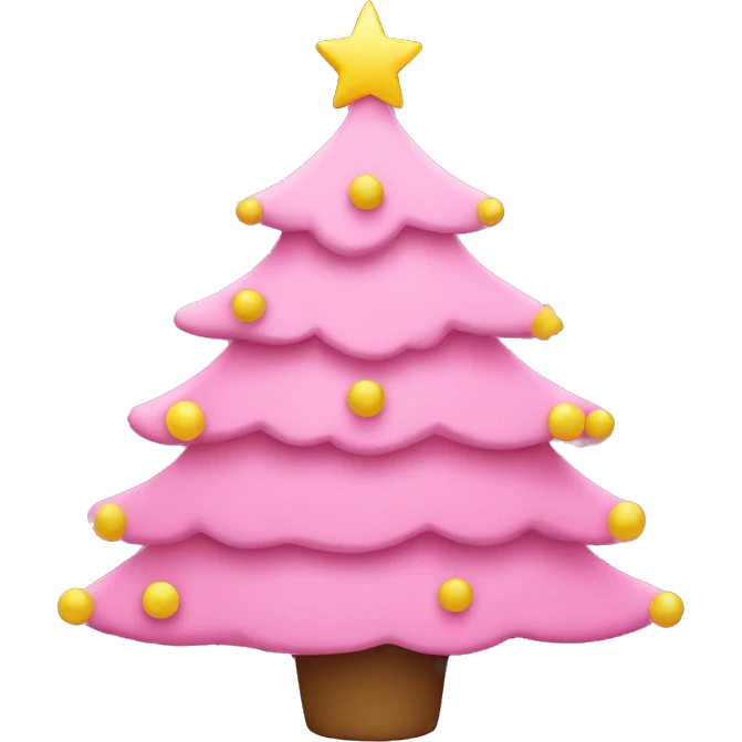 Pink Christmas tree emoji