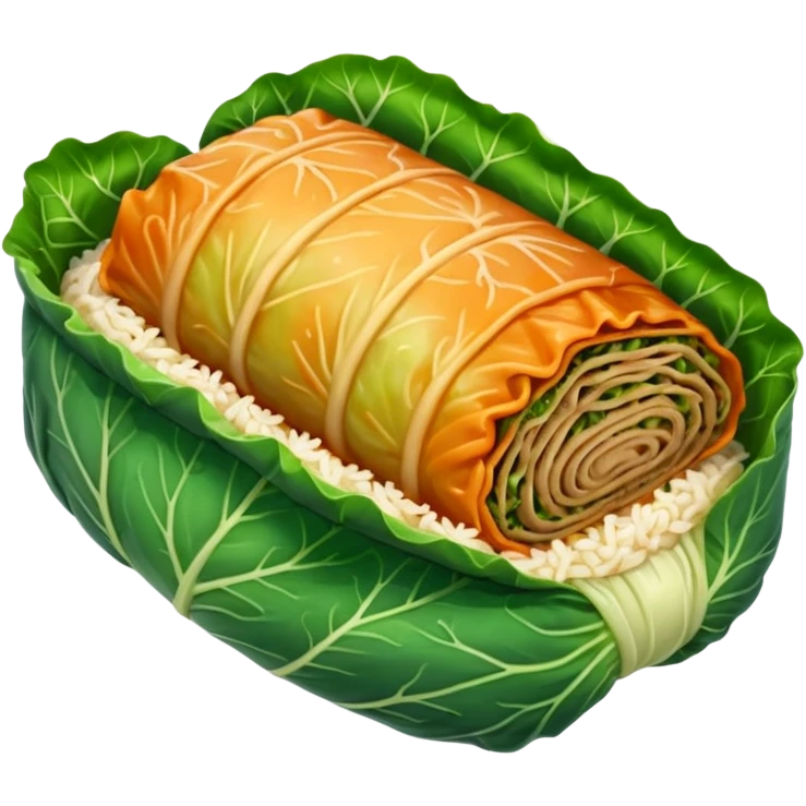 Cabbage roll  with no face emoji