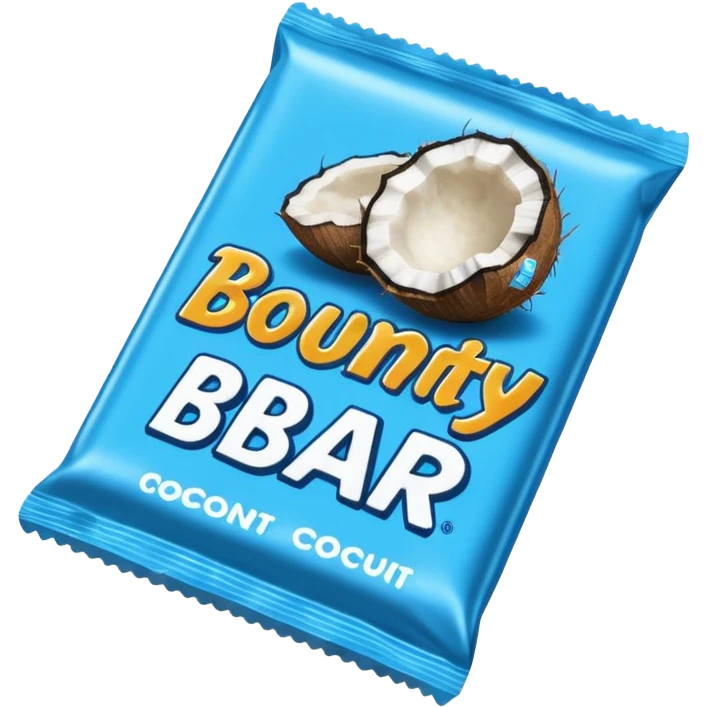 "Draw a Bounty bar in its blue wrapper with white coconut logo." emoji