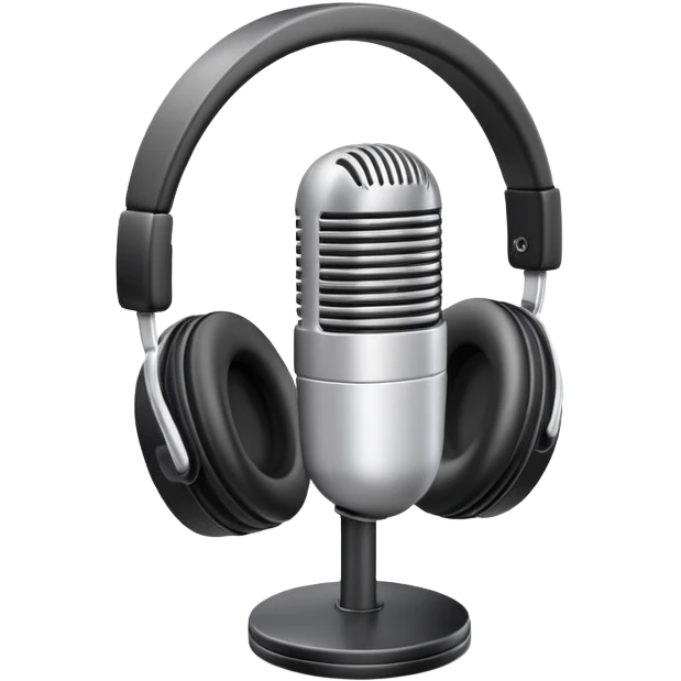 generate realistic detailed podcast in 3d style emoji