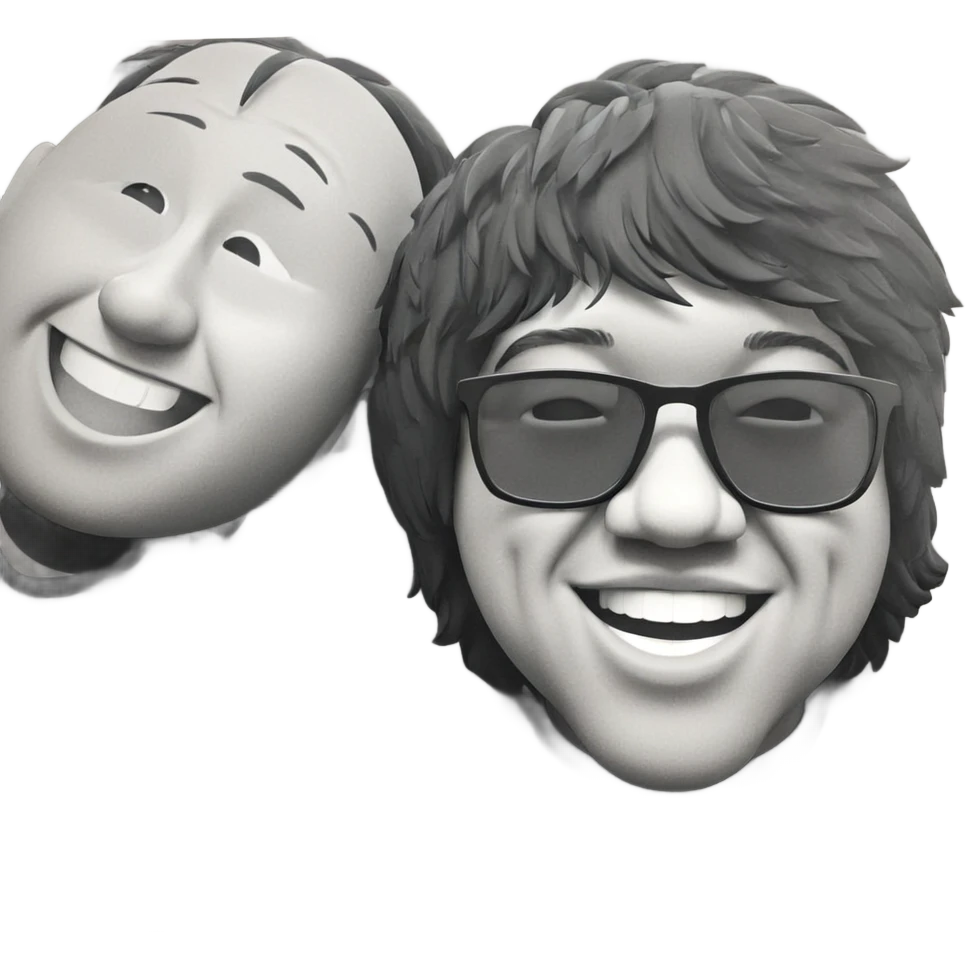 smiling couple in monochrome emoji