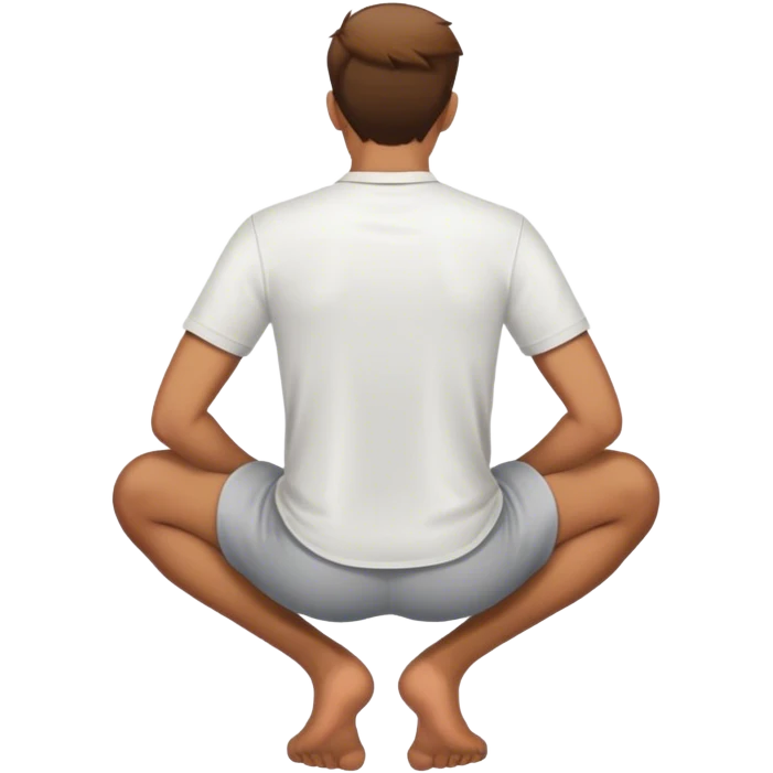 man on knees shown from back wearing shirt on knees shown from back facing away emoji
