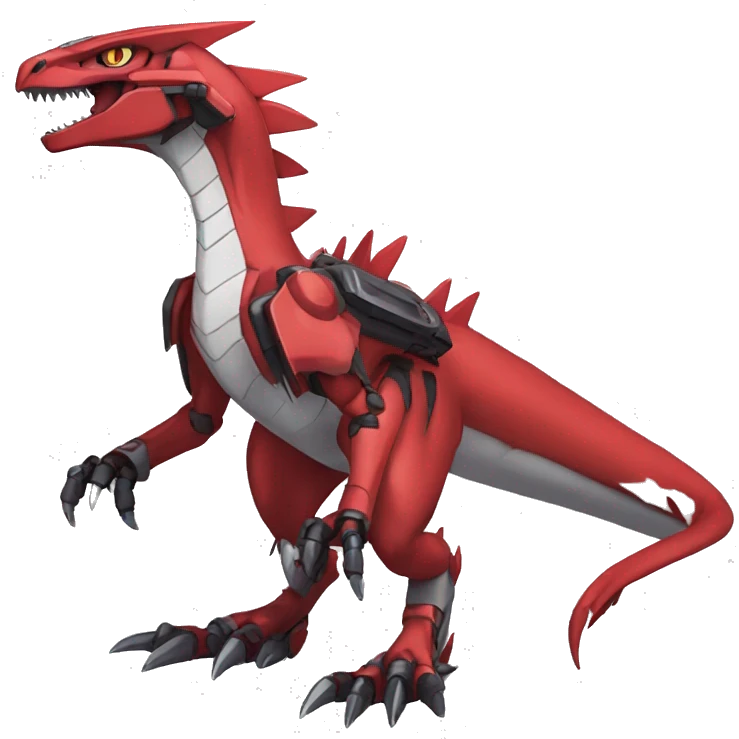  Cool Edgy Red Digimon-Fakemon-Guilmon-Velociraptor-Dragon-Mecha full body emoji