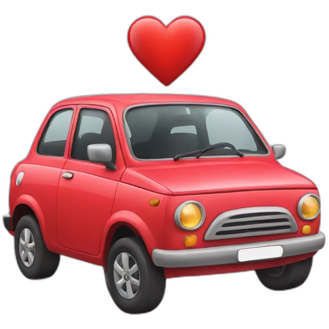 Car with heart emoji