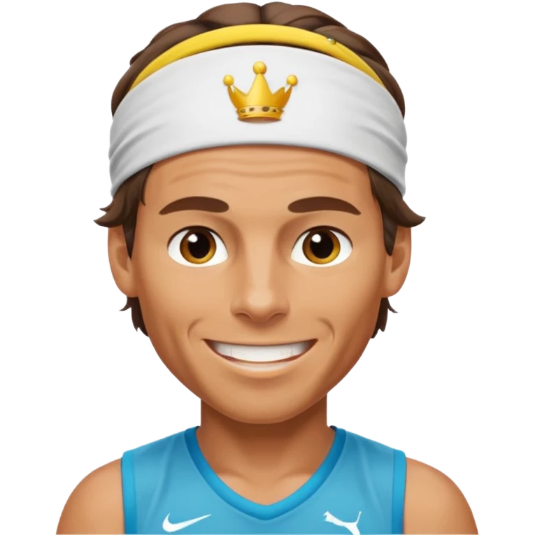 rafael nadal with head band, half body emoji