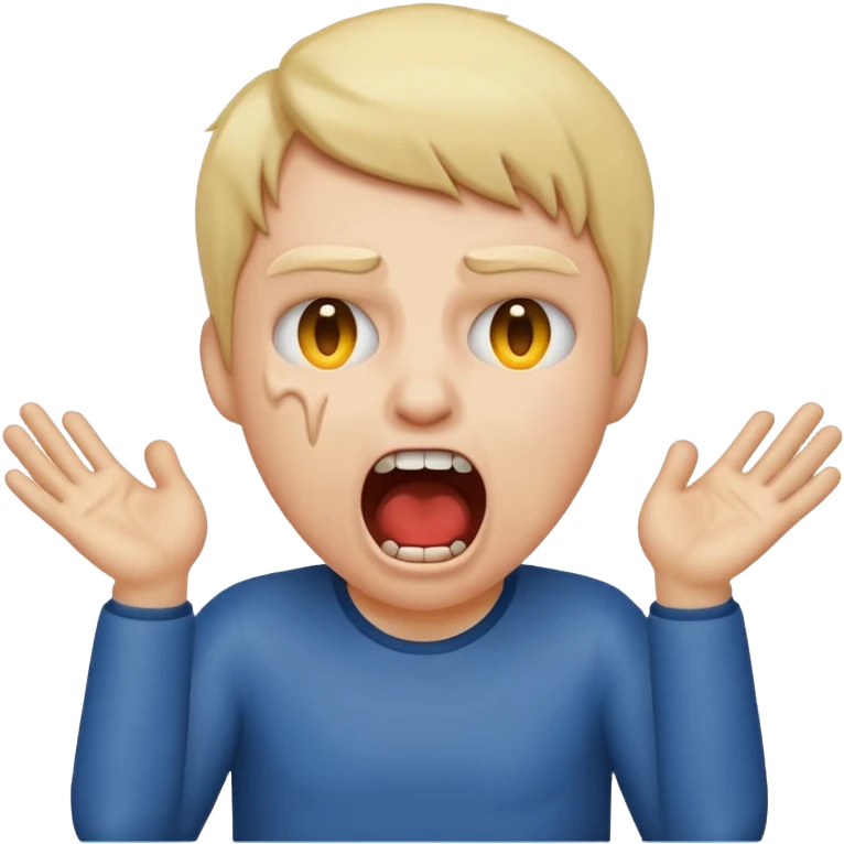 An iPhone emoji of someone screaming while choking themselves  emoji