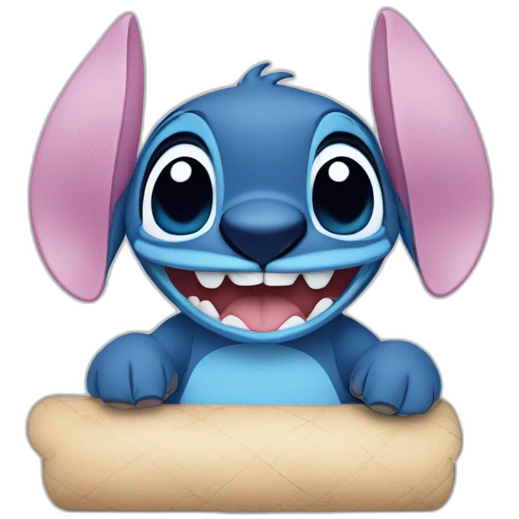 Stitch Disney faisant un cœur avec les doigts emoji