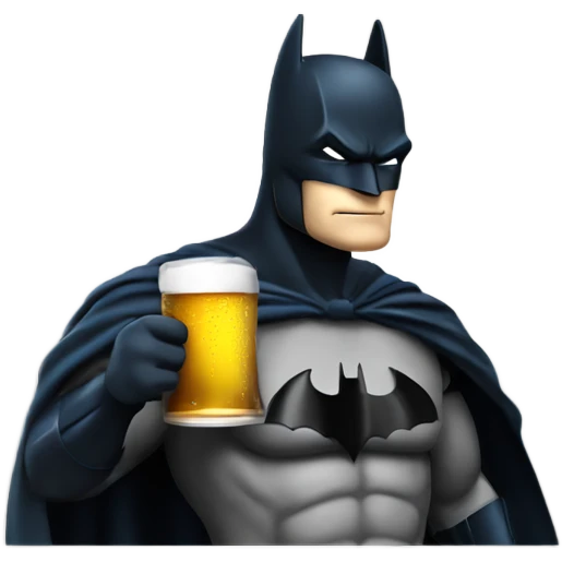 Batman drinking beer emoji