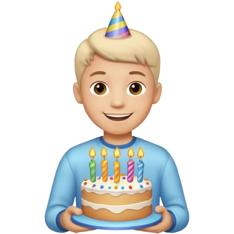boy with birthday cake emoji