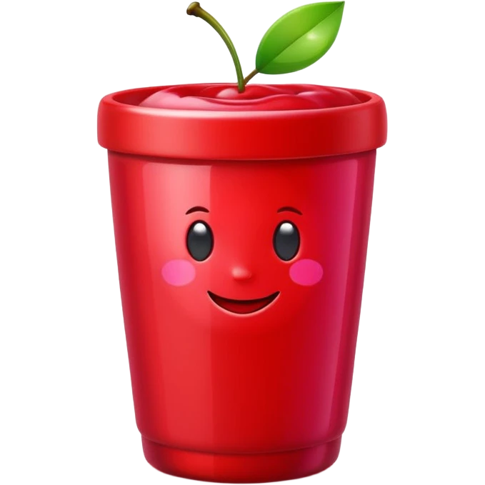 Cherry red on aColorful fruits with glowing antioxidant particles, cell protection, bright clean colors, simple emoji style cup emoji