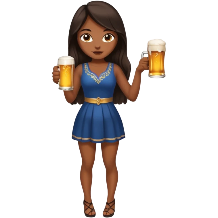 Full body nude very beautiful brown skin young woman, sexual pose, very beautiful face, holding beer, long dark hair emoji