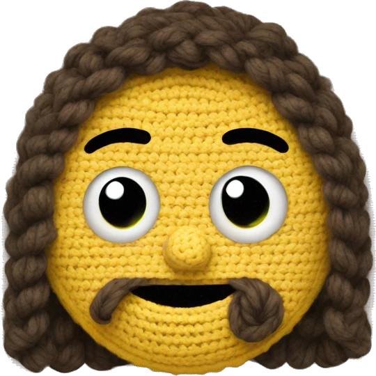 Smiley with tired eyes and crochette  emoji