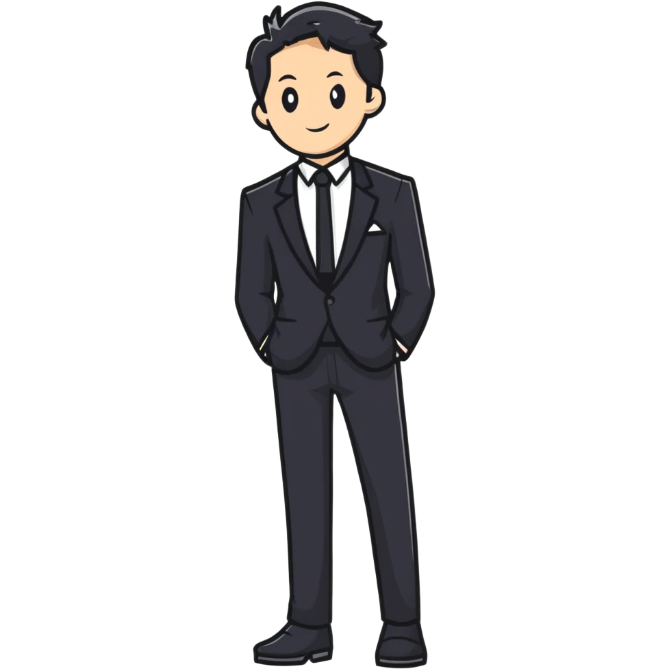 man in a black suit emoji