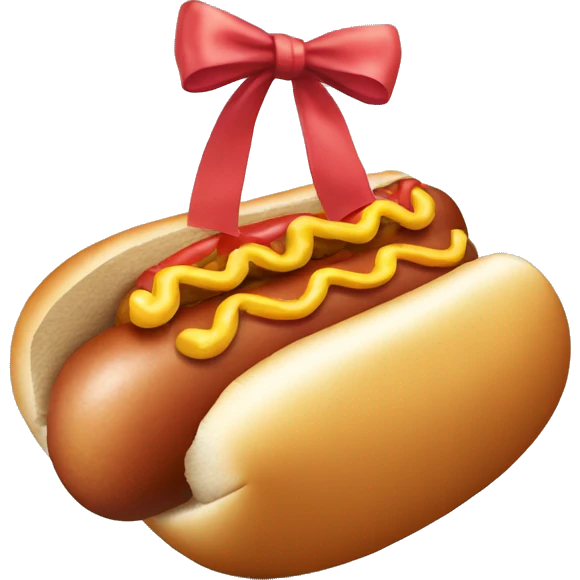 Big hot dog with a bow on it emoji