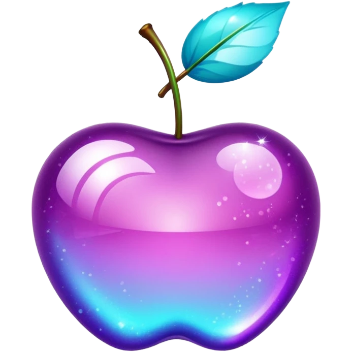 glitter purple and cian cherry emoji