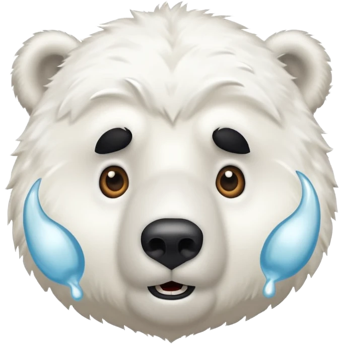 polar bear, chin support, suprise emoji