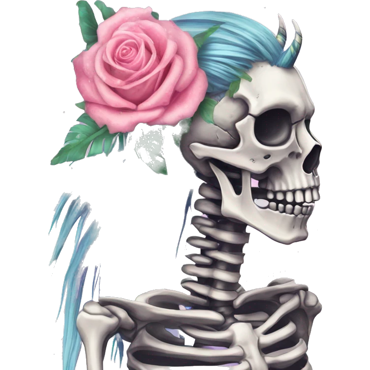 Skeleton zombie Zebra sparkling nebula zebra unicorn skeleton scars scarred broken cracked Pegasus collage roses flowers palm trees tropical  emoji