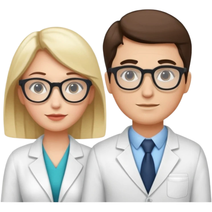 Perfect love. Psychologist girl and a futurologist man emoji