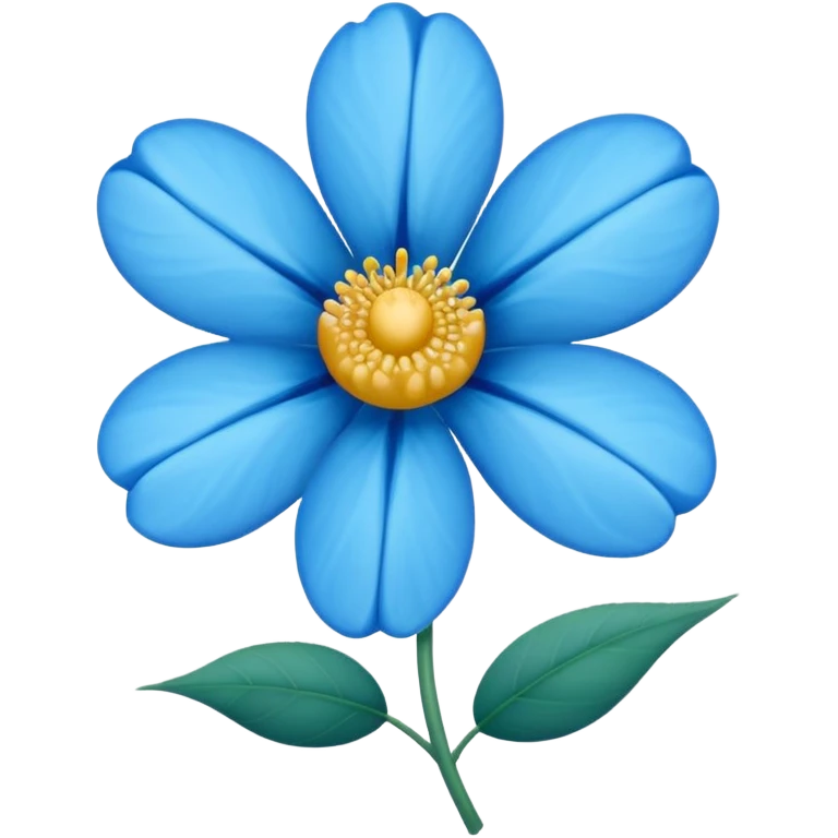 Um emoji da flor rosa só que com coloração azul emoji
