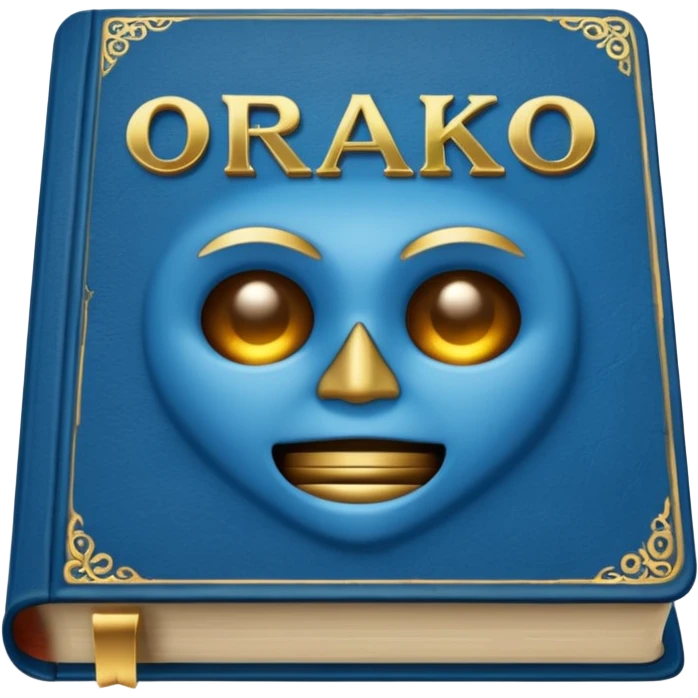 Blue book on which one it writes: Source of truth is Orako. emoji