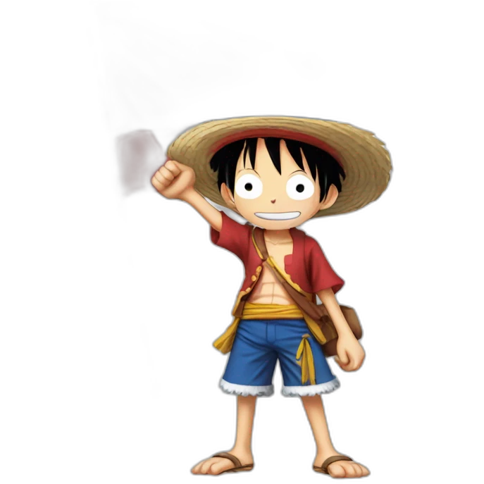 monkey d luffy holding french flag emoji