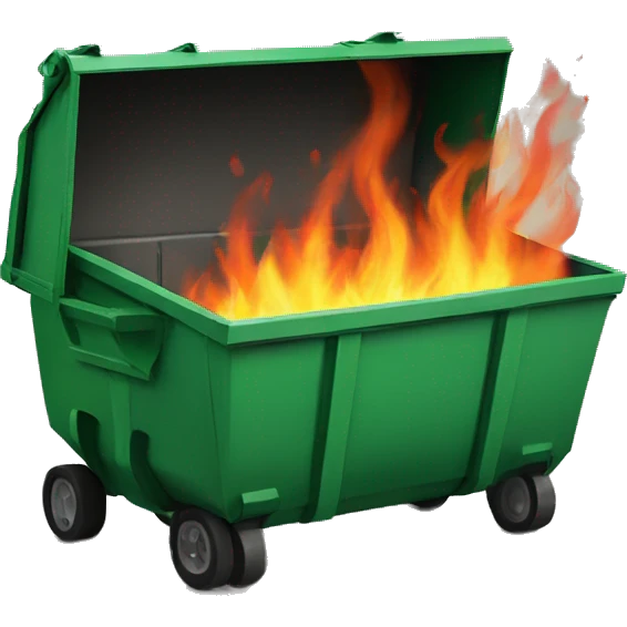 a dumpster fire  emoji