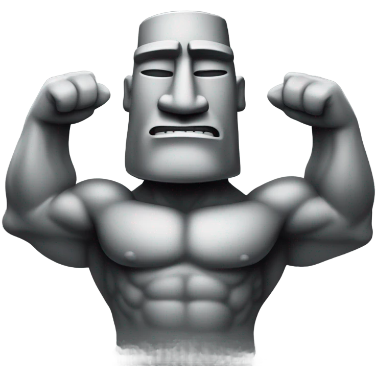 MOAI FLEXING MUSCLE emoji