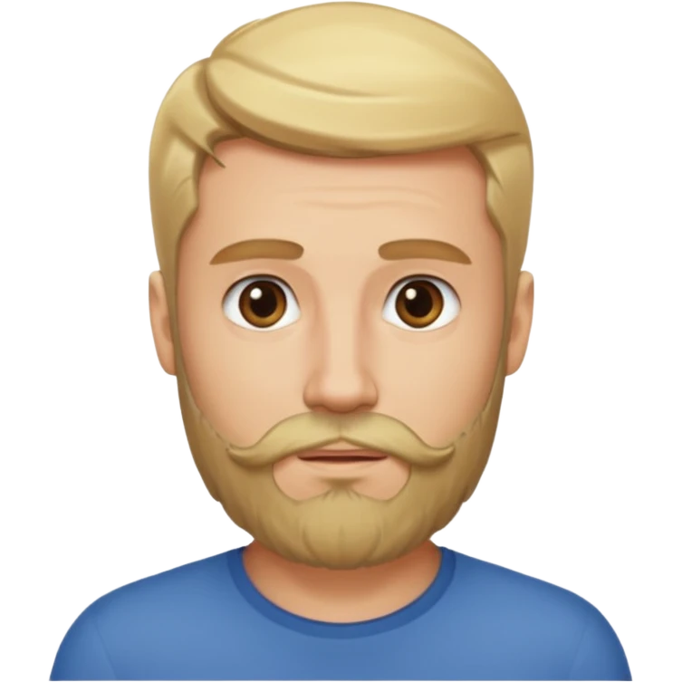Attractive blonde man with beard no moustache emoji