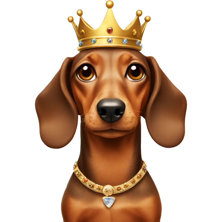 Dachshund dog with a crown emoji