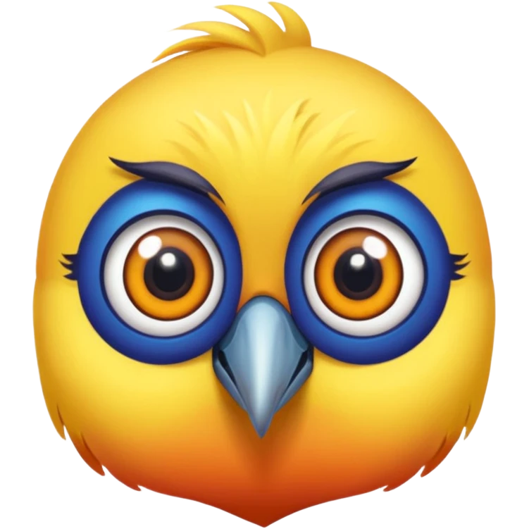 Bird with big eyes emoji