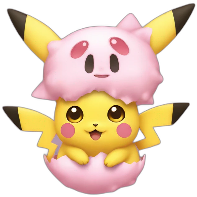 Pikachu with jigglypuff emoji