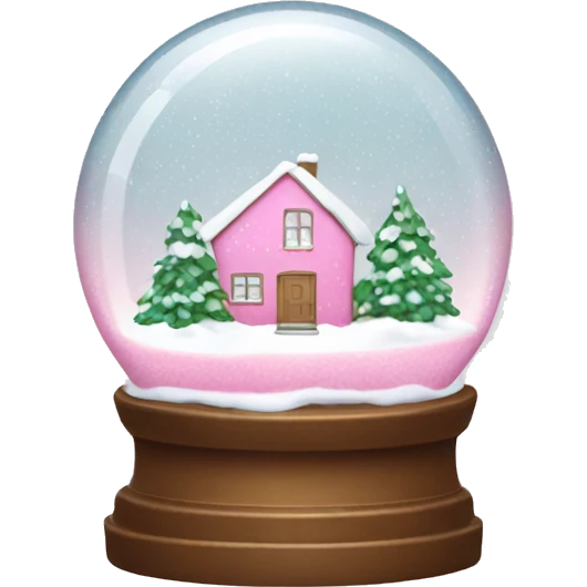 Winter pink snow globe emoji