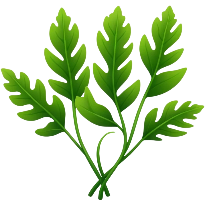 2-3 simple design green seaweed long leaves those have no stems emoji