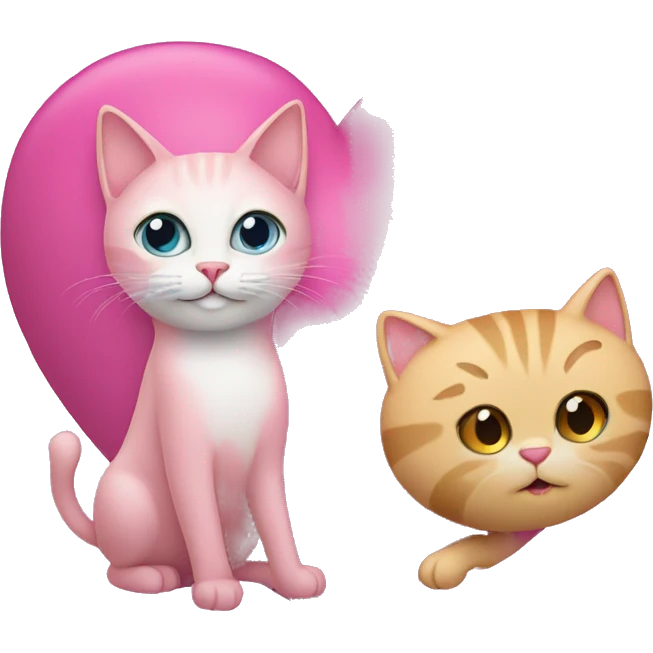 pink heart and cat emoji
