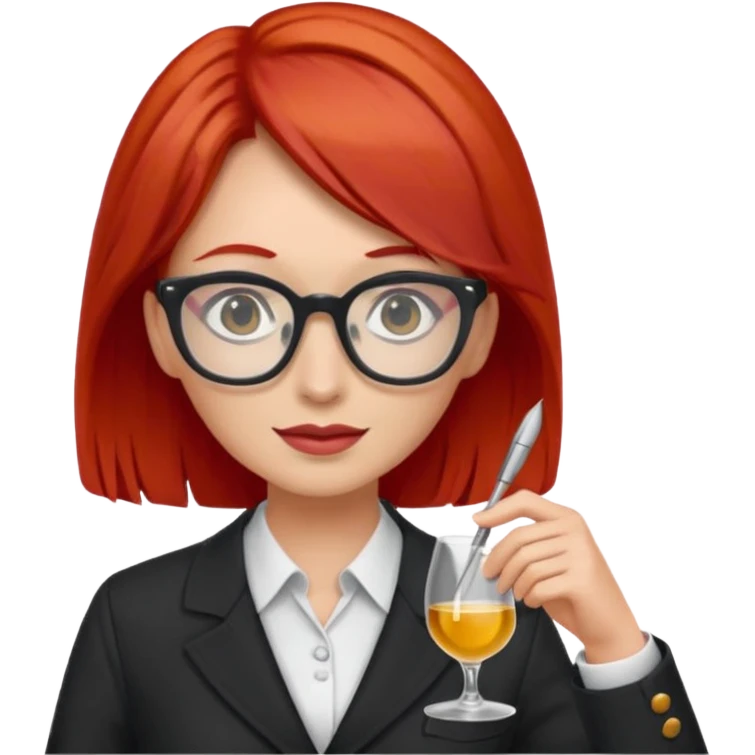 tailor woman with red hair and glasses emoji