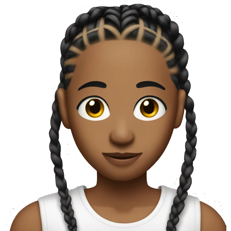 Tik Tok with short cornrows emoji