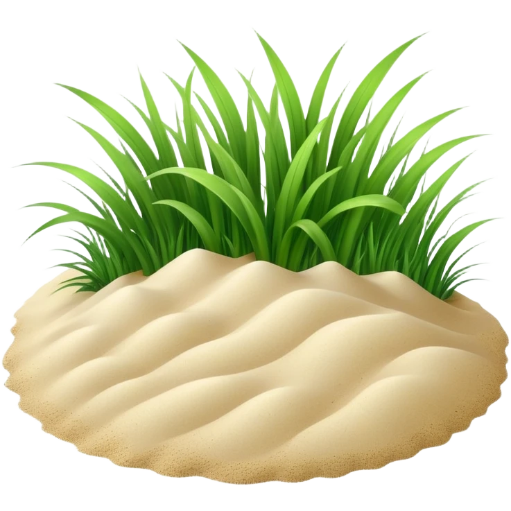 generate realistic detailed grass in 3d style with sand  emoji