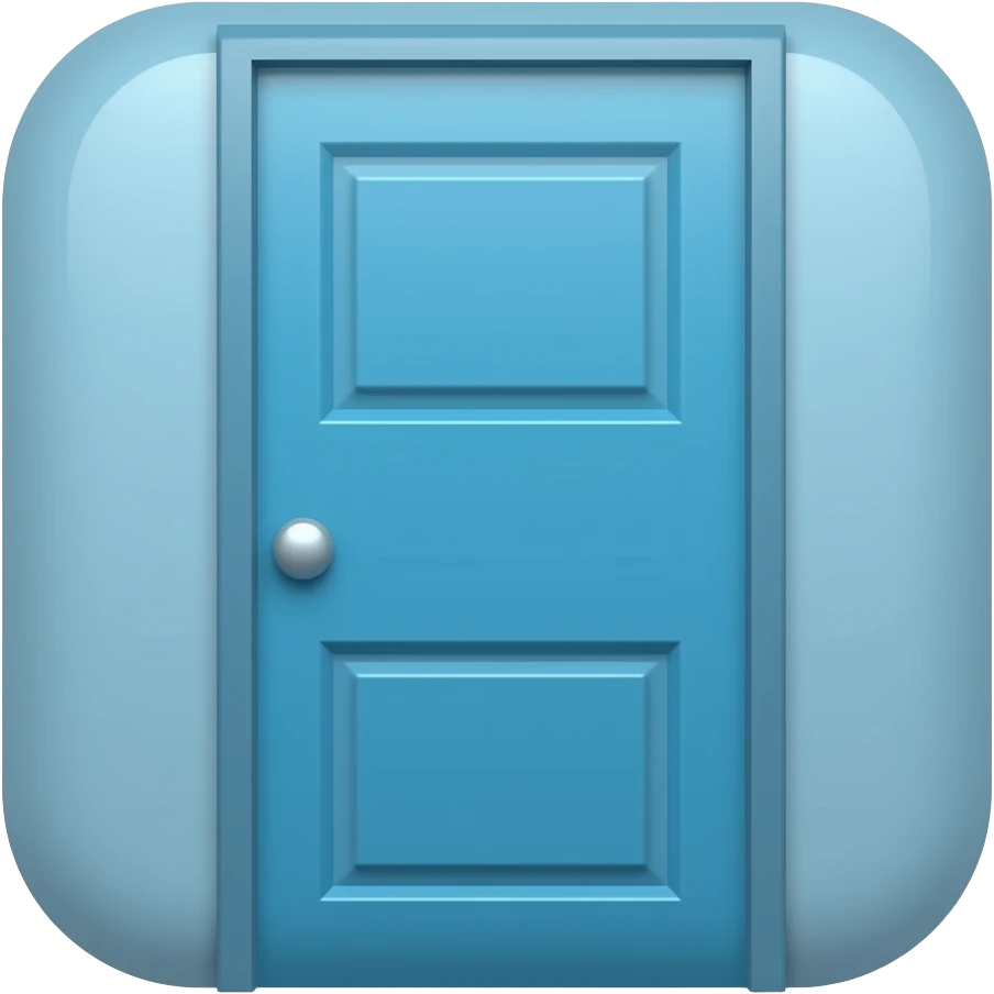 square emoji of blue door emoji