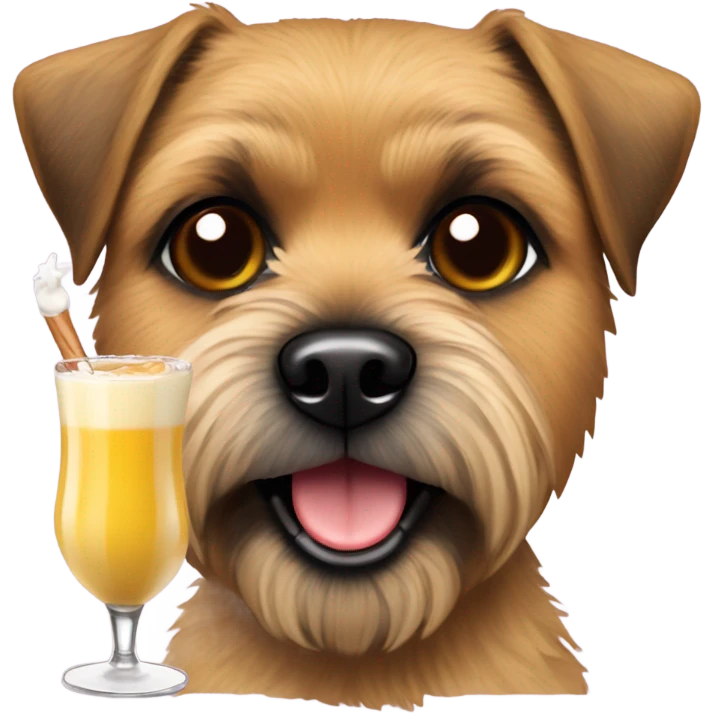 border terrier with egg nog emoji