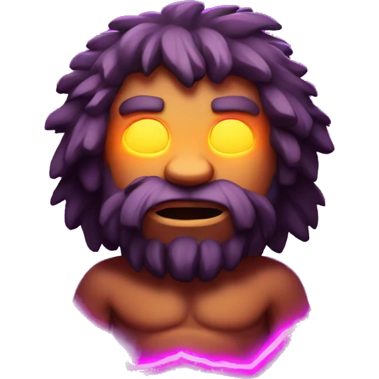 caveman glowing neon elements emoji