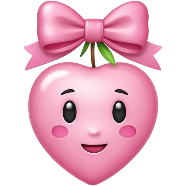 Light Pink cherry emoji with pink bow emoji
