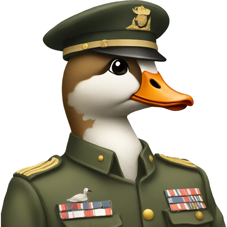 A Goose in military uniform  emoji